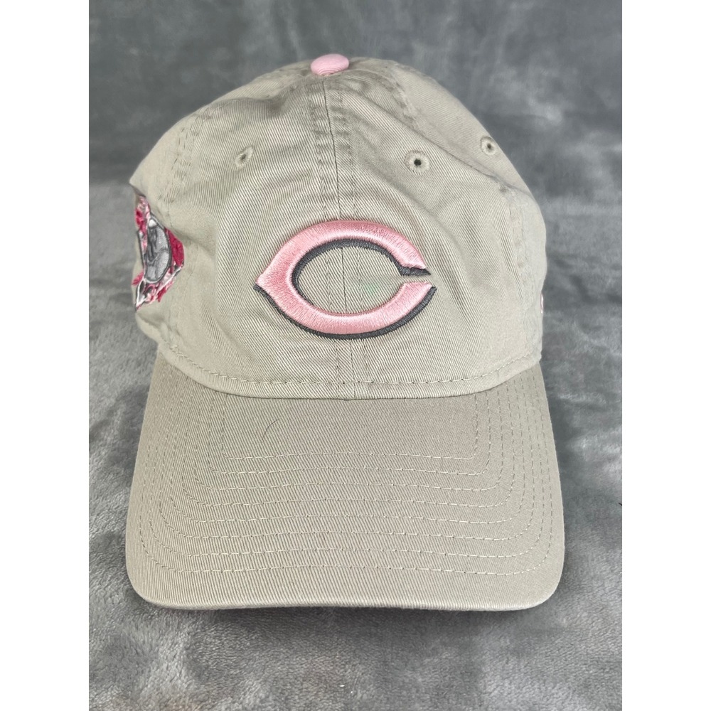 New Era 9TWENTY Cincinnati Reds Hat Women OSFM Tan Pink Excellent Floral Patch - Picture 2 of 9